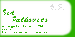 vid palkovits business card